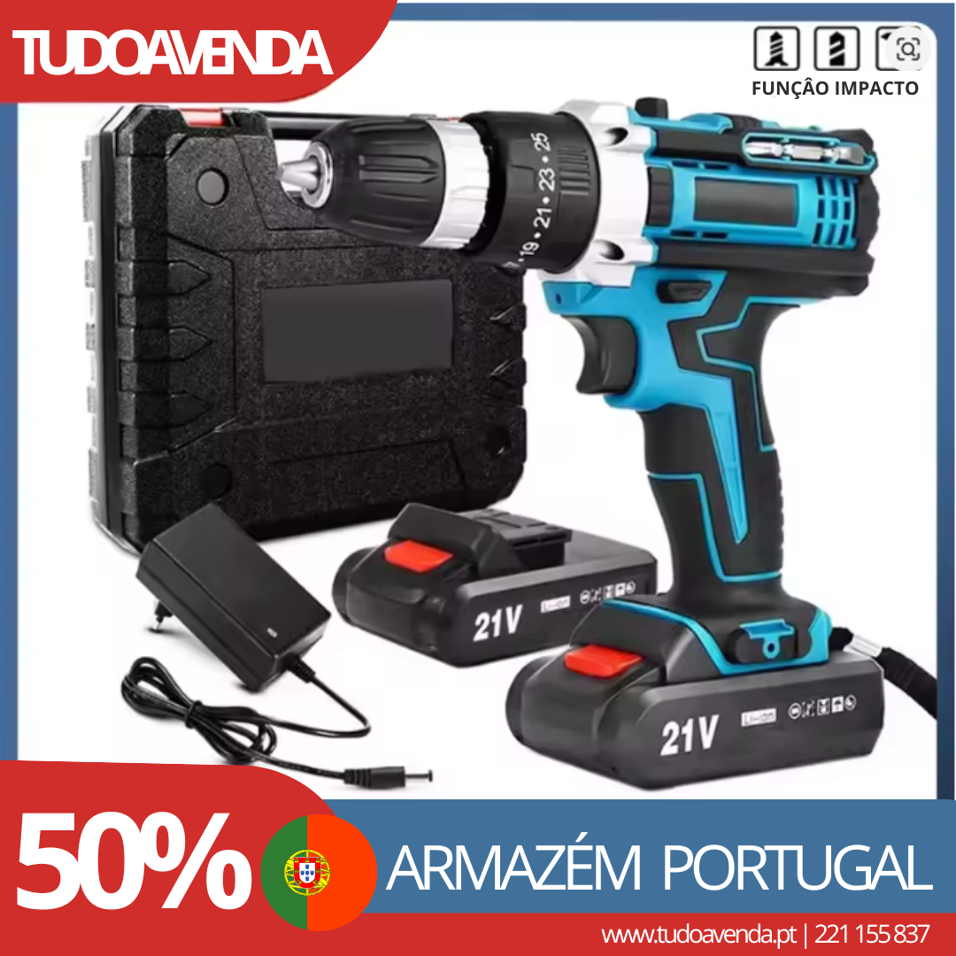 Cópia de Cópia de O presente da sua mãe está aqui loja dia das mães moderno rosa branco story do instagram (Post do Facebook (Quadrado)) (2) Berbequim Aparafusador 2 Baterias Carregador Mala 28 Acessórios | Ferramenta para DIY e Profissionais - Image 1