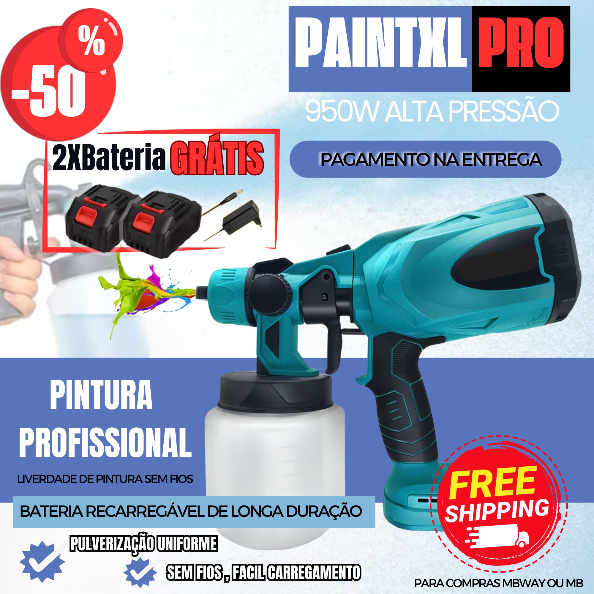 518363285_1135673778580653_5668059508168262032_n Maquina de Pintura sem Fios Paint XL PRO - Image 1
