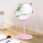 Espelho de Mesa Rosa - orelhas de gato