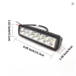 Barra de Luz LED 18W 12V, 6000K, Super Brilhante, IP67 – Luz de Trabalho e Condução Off-Road - 1 Unidade - Image 2