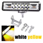 Barra de Luz LED 18W 12V, 6000K, Super Brilhante, IP67 – Luz de Trabalho com Strobe Laranja - 1 Unidade