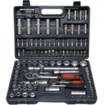 Jogo de chaves de soquete, 108 peças, estojo de plástico, fechos de plástico