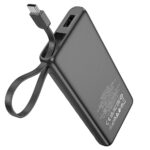 Powerbank Hoco 5000 mAh 2A com cabo USB C integrado J129 preto - Image 3