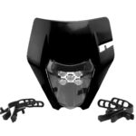 Máscara de Farol com Luz LED — KTM EXC, SX, XC 125–450 - Preto
