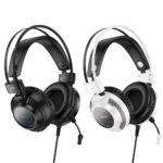 Fones de ouvido para jogos com fio USB A + Jack 3,5 mm Hoco 2 m W110 preto - Image 4