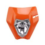 Farol frontal estilo KTM com máscara universal - Laranja