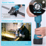 Rebarbadora Angular Sem Escova M14 – 19.500 RPM – 125 mm | Compatível com Baterias Makita (Inclui 1 Bateria + 1 Carregador) - Image 2