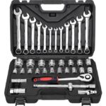 Conjunto de 37 Peças – Chaves e Soquetes Combinados 1/2" com Estojo Plástico e Clipes Metálicos