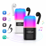 Auriculares Bluetooth com Coluna e Luz LED - Image 2