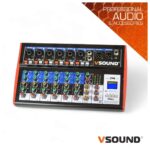 Mesa De Mistura 8 Canais C/ BT/LCD/USB/PC/PHANTOM VSOUND