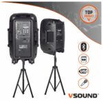 Colunas Ativa+Passiva 15" 2x500W USB/BT/SD MICRO VSOUND - Image 2