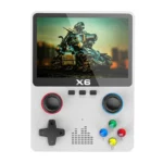 X6 HD Consola de jogos portátil com ecrã de 3,5 polegadas Máquina de videojogos incorporada com design de joystick duplo