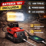 FAROL / PROJETOR LED PORTÁTIL – BATERIA 18V INCLUÍDA