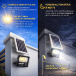FOCO SOLAR 500W COM PAINEL SOLAR E COMANDO - Image 2