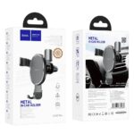 Suporte para smartphone Hoco com sistema de gravidade para grade do CA56 PLUS, em metal preto. - Image 2