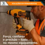 Martelo rotativo sem escovas, 20V, 1,5J, bateria de 2Ah, estojo, sem fio - Image 3